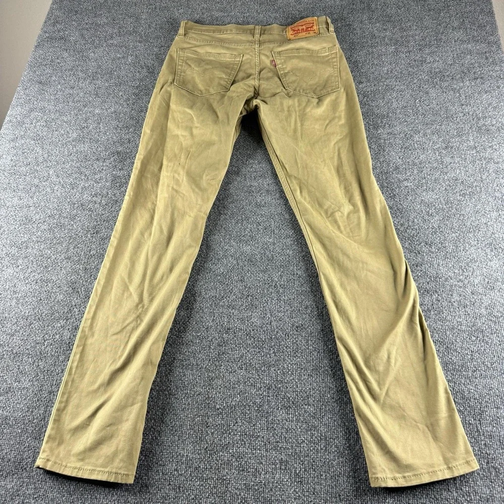 Levis 511 Jeans Mens 32x34 Beige Slim Tapered Stretch Denim Khaki 045113376